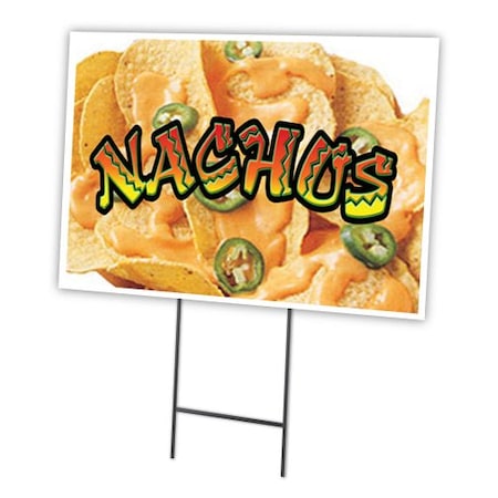 Signmission Nachos1 Yard Sign & Stake outdoor plastic coroplast window, C-1824 Nachos1 C-1824 Nachos1